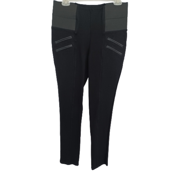 Ci Sono Pants - Ci Sono Skinny Black Pull On Stretch Pants Elastic Waistband Faux Pockets